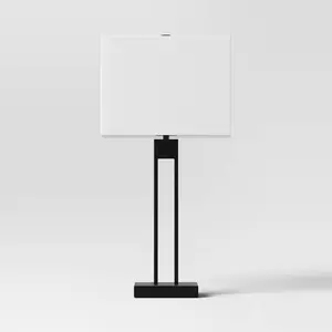 Window Pane Table Lamp with USB Black - Threshold
