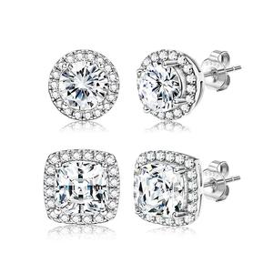 MILACOLATO Cubic Zirconia Stud Earrings | Hypoallergenic Sterling Silver Post Earrings | Big Brilliant Stud Earrings for Women Men FallFreshness, Studs Earrings, Earring For Women summerwins