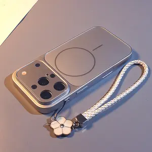 Instant Switch to Apple 17 Pro Case Compatible with iPhone 16/15/14/13 Pro Max models, minimalist solid-color magnetic acrylic frosted case with anti-drop protection, full-coverage hard case design for couples and trend followers., Phone Protection