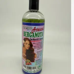 Bergamota Artesanal Mexican Shampoo with Minoxidil & Keratin 16 oz for Hair Growth and Volume Enhancing Formula