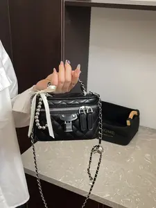 Women's Messenger Bag, High-Quality Textured Design, Chic Chain Crossbody, Perfect for Everyday Use & Stylish