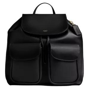 COACH Crosby 35 Adjustable Strap Grain Leather Backpack for Women, Large Size, Black