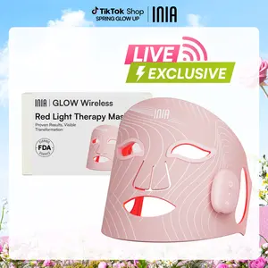 【LIVE EXCLUSIVE】INIA GLOW Wireless LED Face Mask, 2-Year Warranty, Portable and Rechargeable for LED Facial Mask Skincare at Home and Travel, The Ultimate Gift Choice for this Season
