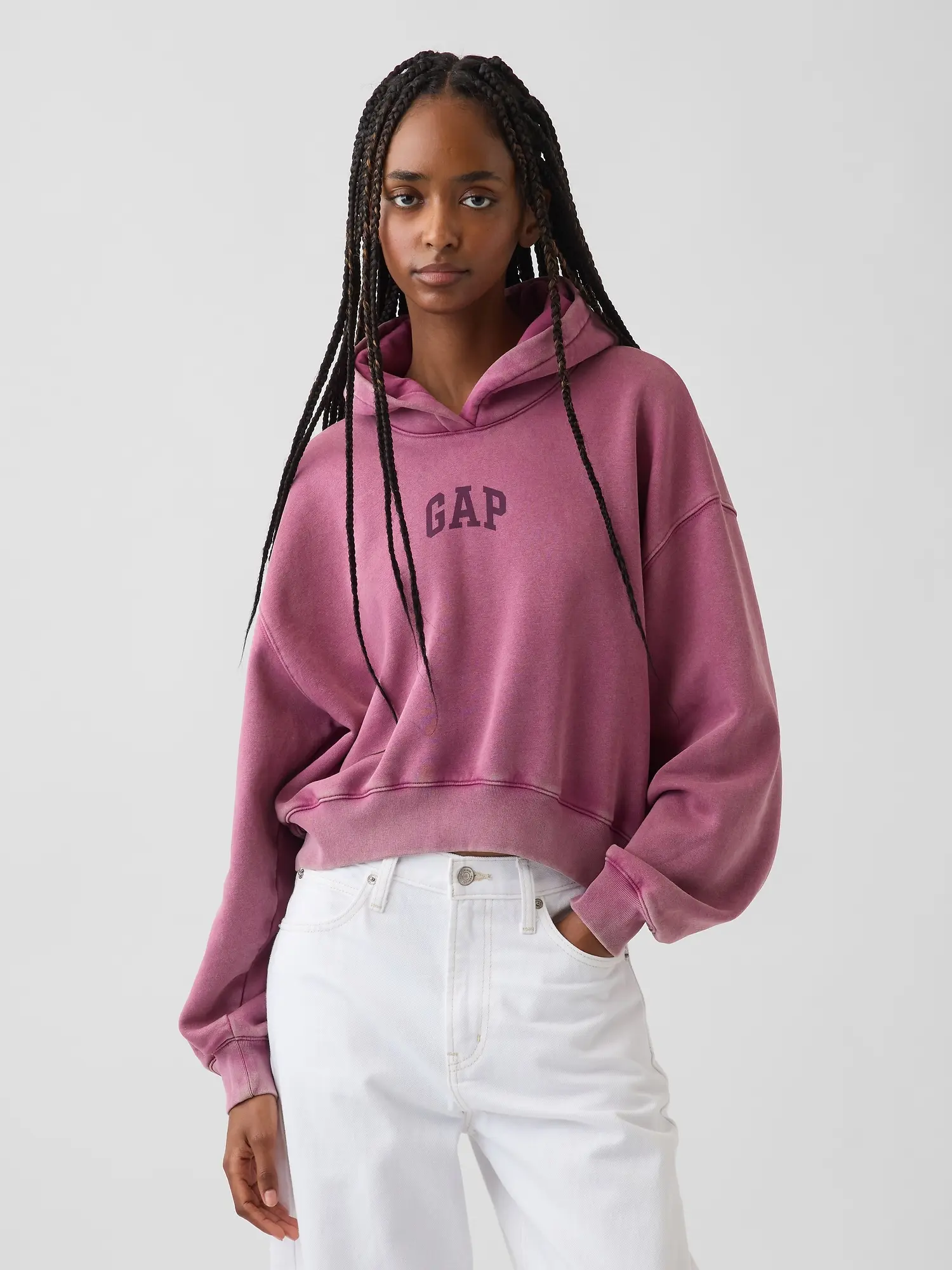Gap Women's VintageSoft Crop Logo Hoodie