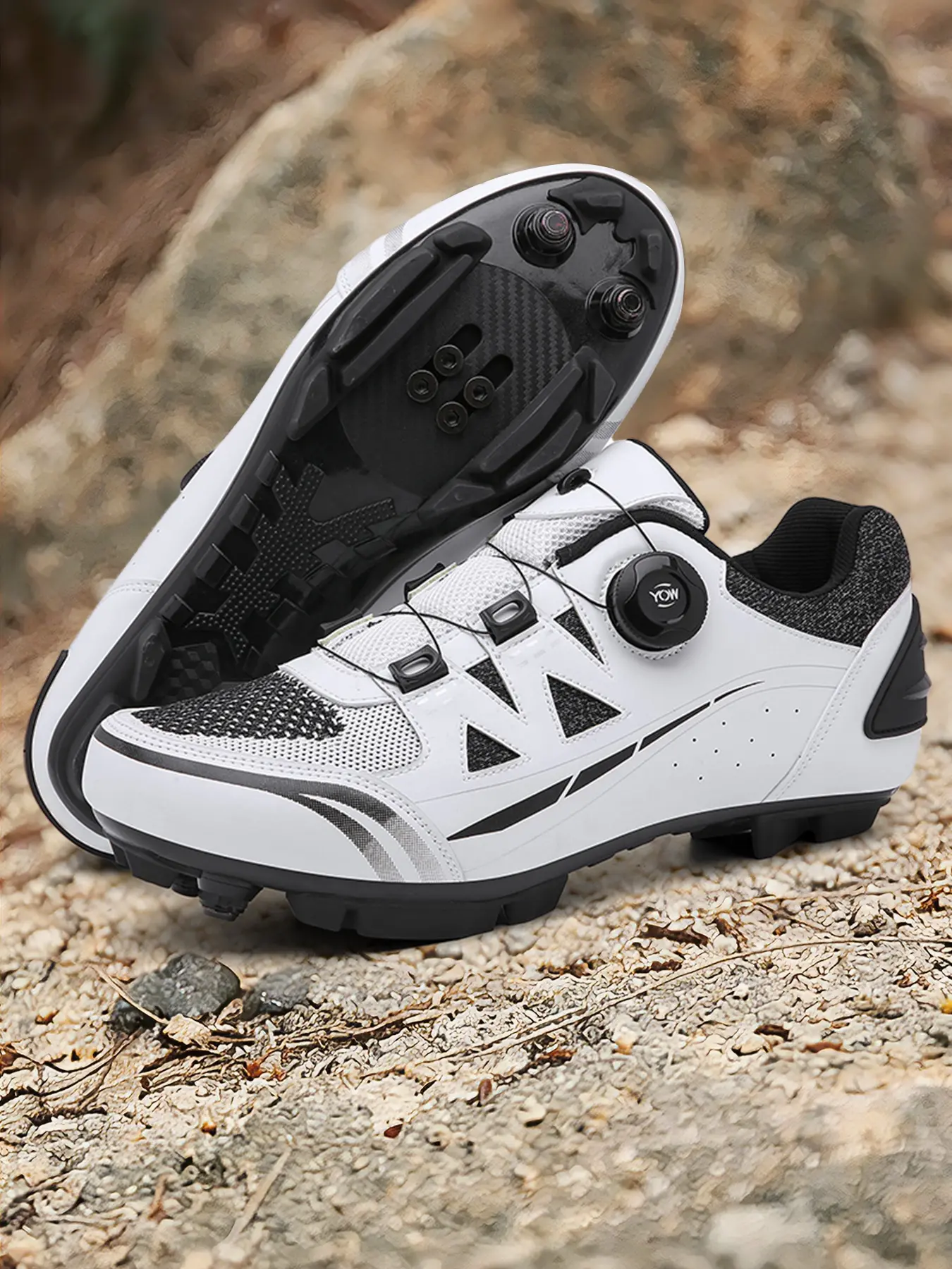 Unisex Mountain Bike Cycling Shoes, Breathable Shock Absorbing Hard Sole Locking Shoes, Outdoor Commute & Weekend Riding Comfort Sports Sneakers, Cycle Shoes, Shoes Mtb