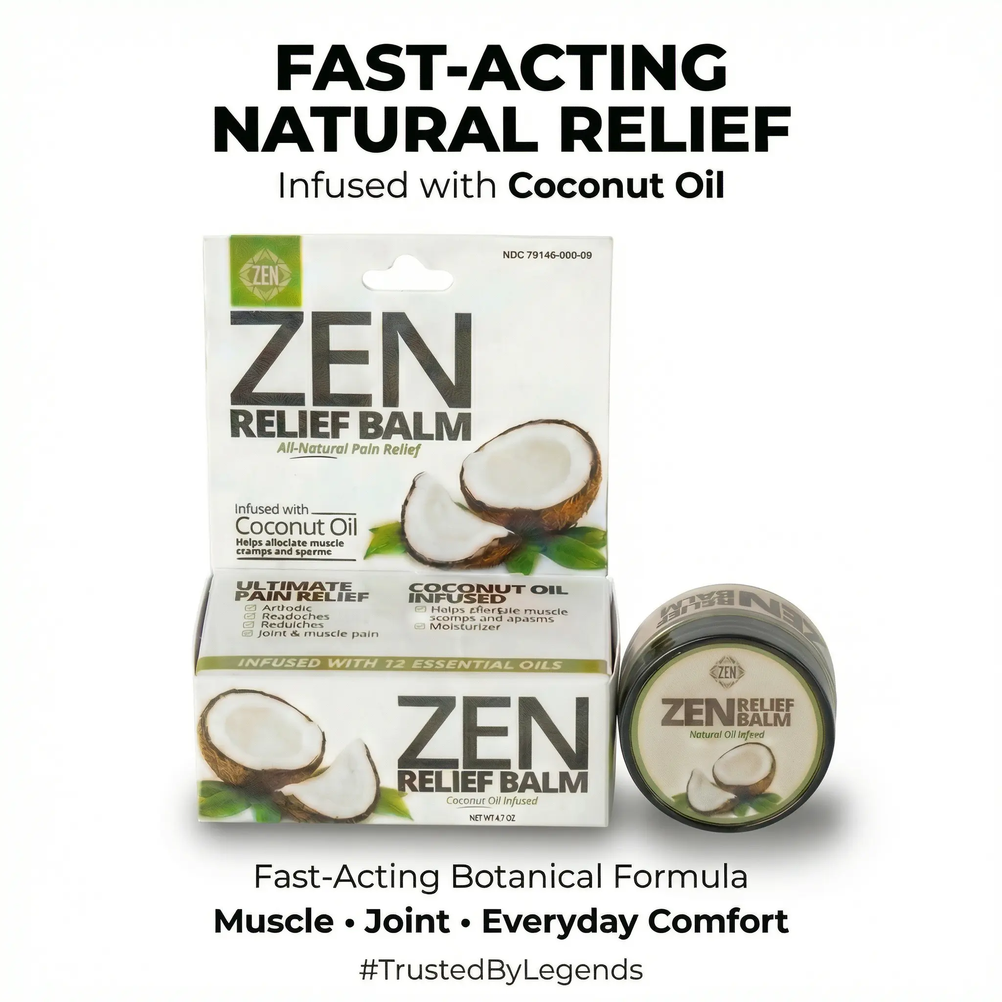 Zen Relief Aromatherapy Essential Oil for Pain Relief and Better Sleep, Coconut-Infused, 20ml Single Pack from India