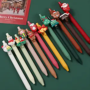 Christmas Theme Ballpoint Pens, Medium Tip, Random Colors & Styles, Holiday Resin Accessories, Comfortable Grip, Office Supplies