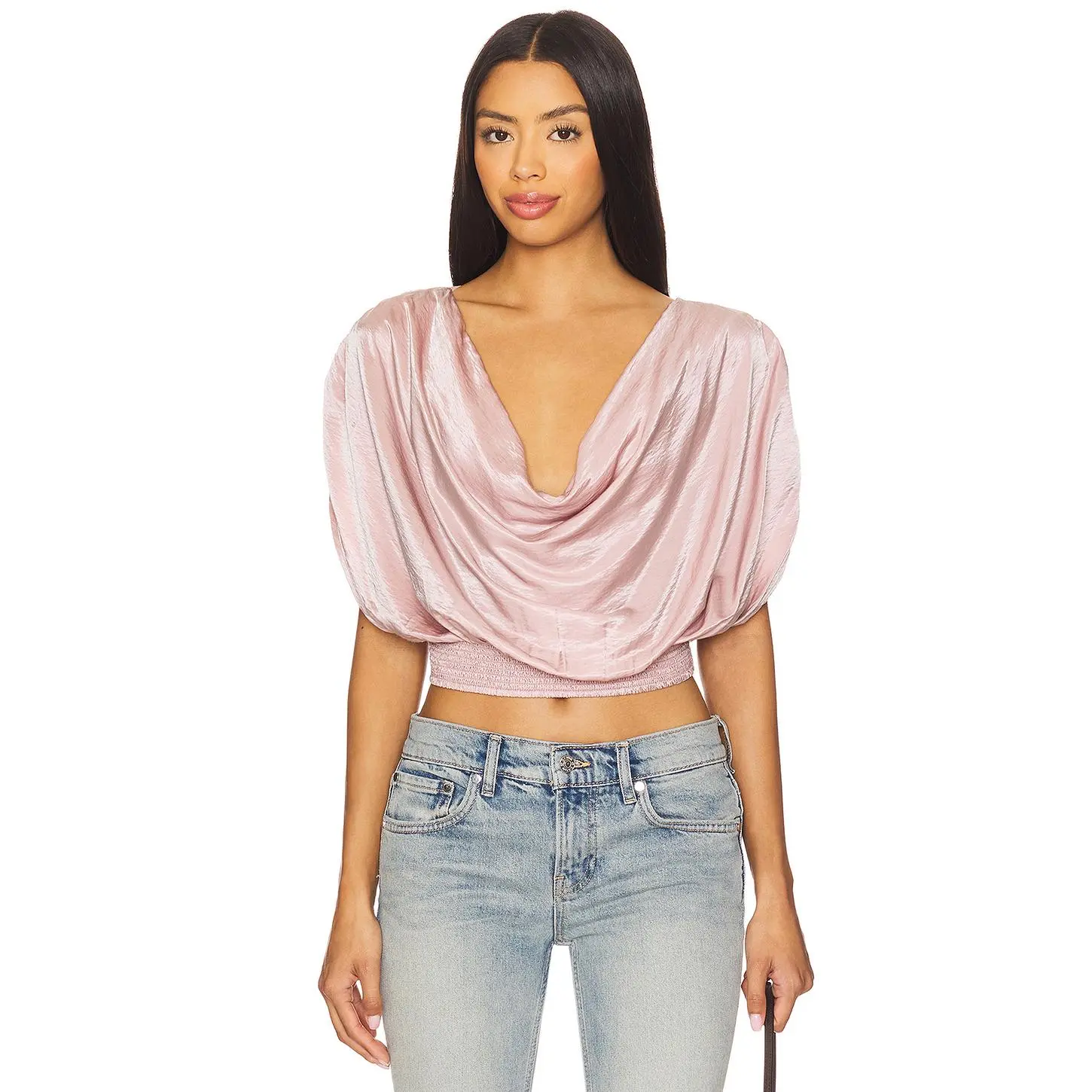Free People x REVOLVE Cowl Cape Top in Dusty Purple