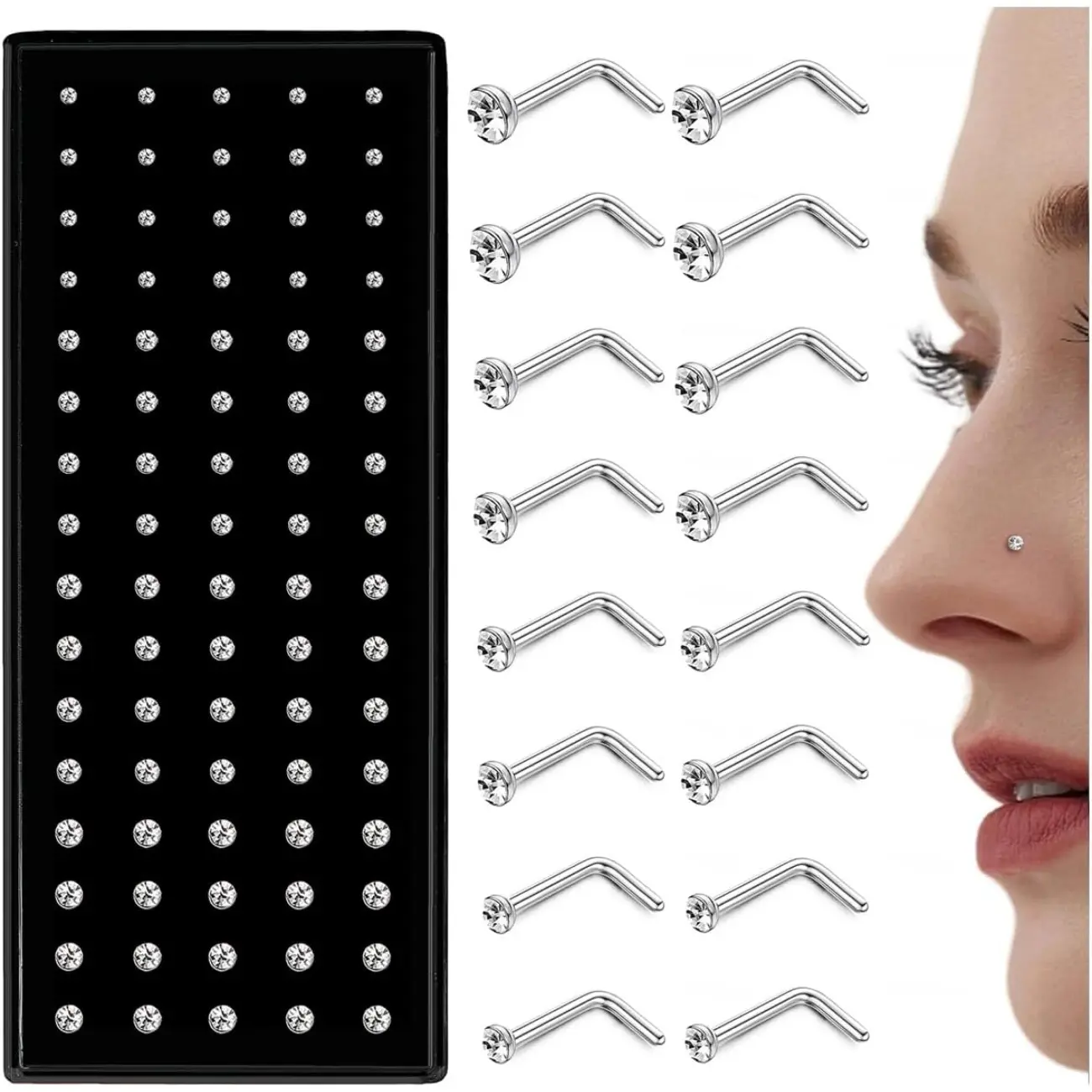 80Pcs 20G L shaped（white）