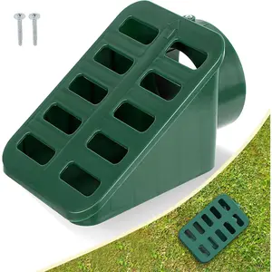 Green Angled Drainage Grate Emitter for Sump Pump Discharge Downspout Extensions Prevents Standing Water Fits 3" & 4" Drain Pipe