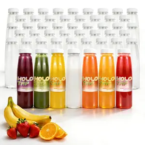 24 Pack Empty PET Plastic Juice Bottles 17 OZ Clear Disposable Bulk Drink Bottles with Black Tamper Evident Caps