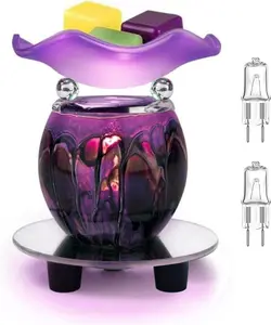 3 in 1 Electric Oil Warmer Scented Warmer Candle Wax Melt Warmer  Oil Burner(LW-Purple2)