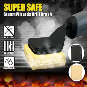 Electric Bristle-Free BBQ Grill Brush, Cordless Power Scrubber with Replaceable Cleaning Head, Heavy-Duty Non-Scratch Scraper for Cast Iron & Stainless Steel Grill Grates, Safe and Effective BBQ Cleaning Tool