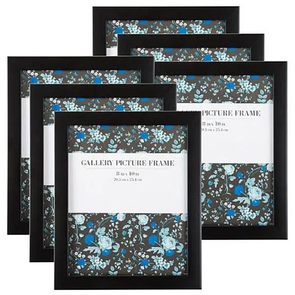 Hastings Home 8" x 10" Picture Frames 6-Pack - Black