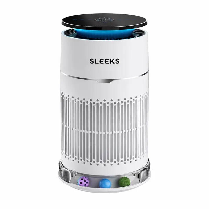 SLEEKS Smart WiFi HEPA Air Purifier for Home Large Room - White, App Control, Voice Integration with Alexa, Silent Sleep Mode, Captures Pet Hair, Allergens, Dust, Smoke, Pollen