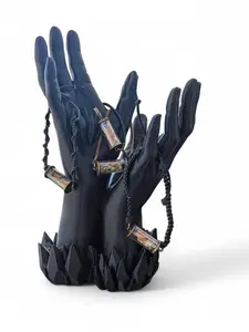 Jewelry Holder Stand for Women - Hand Shaped Ring Holder with Crystal Accents, Gothic & Coquette Bedroom Storage, Aesthetic Room Decor