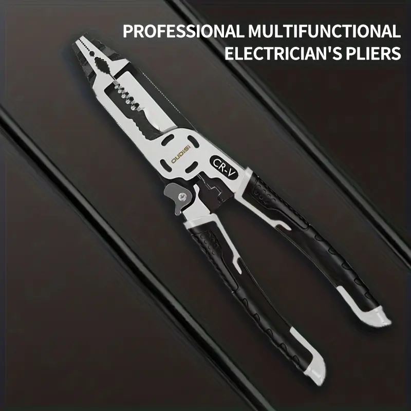 9 In Multi-Functional Electrician's Pliers, Ideal for Clamping, Winding, Disassembly, Cutting/Stripping, Crimping, Pulling, Practical Hand Tool Gift for Electricians