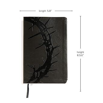 KJV Large Print Personal Size Reference Bible, Charcoal LeatherTouch Crown of Thorns, Indexed, KJV Holy Bible, Red Letter, Pure Cambridge Text, Presentation Page, Cross-References, Full-Color Maps