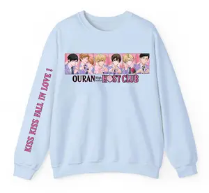 Women's Ouran High School Host Club Characters Crewneck Sweatshirt, Casual Cotton Fabric, Loose Fit
