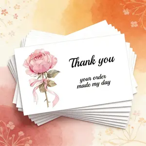 50 Sheets Thank You Cards, Customer Satisfaction Notes with English Text, Ideal for Stores, Online Shops, Office Supplies, Local Businesses, Bulk Pack