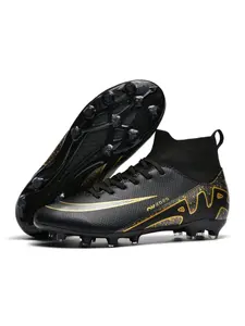 Men's and Women's High-Top Seamless Soccer Shoes for Outdoor Use, Slip-Resistant and Durable with Super Grip Support, Trendy and Stylish Soccer Footwear