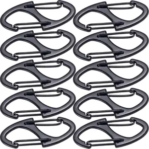 10Pcs Hzopcw Anti Theft Zipper Clips, Dual Opening Small Hook Carabiner Clips, Zinc Alloy Zipper Lock for Backpacks, Suitcases, Tents, Camping, Hiking, Traveling