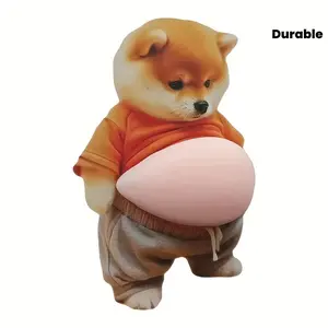 Cute Dog Stickers, 3D Fat Belly Dog Decals, Silicone Self-Adhesive Glitter Stickers, Laptop Phone Fridge Water Bottle Decor