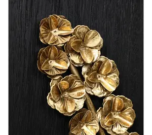LuxenHome 2-Piece Gold Flowers Modern Wall Decor Set