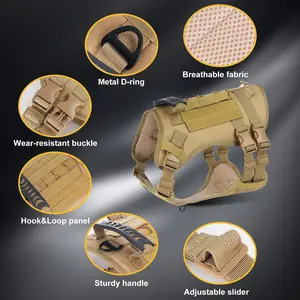 Dog outdoor leash harness New Tactical Dog Chest Harness Anti-Escape Shockproof Safety Harness for Medium Large Dogs, Durable Pet Vest for Training and Walking