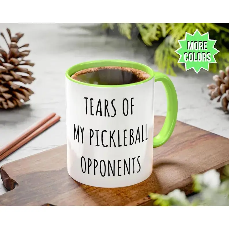 Pickleball Mug, Tears of My Pickleball Opponents Mug, Pickleball Gift, Funny Pickleball Gifts for Dad, Pickleball Gift, Pickleball Life, 11oz Tea Mug, 15oz Coffee Cup