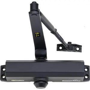 Medium Duty Automatic Commercial Door Closer - D703 Hydraulic UL 3 hr. Fire Rated Closer, Surface-Mounted Size 3 for  & Light Commercial Doors, Matte Black (US19)