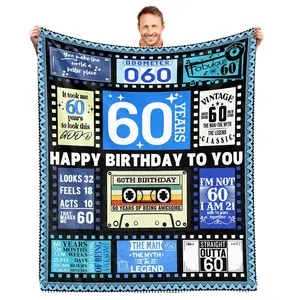 1PC 60th birthday gifts for men, 60th birthday gift blanket, gifts for 60th year olds, 60th birthday gifts for men, 60th birthday gift ideas
