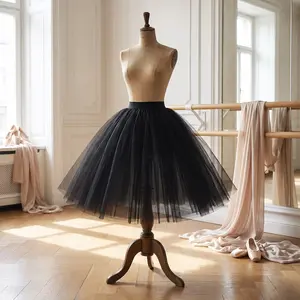 Girls Ballet Tutu Wrap Skirt - 4 Layered Tulle Dance Skirt Princess Party Costume for Girls Elegant Fluffy Soft Lightweight Perfect for Ballet Recital Dance Performance Birthday Celebration Photo Shoot