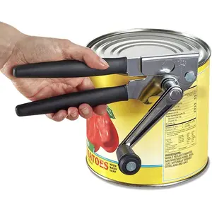 Crank Can Openers Manual,Heavy Duty Commercial Can Opener with Rubber-coated Long Handles