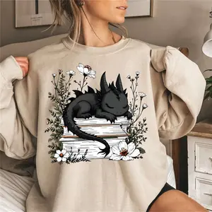 Floral Dragon Book Sweatshirt, Fantasy Bookworm Sweater, Bookish Dragon, Book Lover Gift, Literary Sweatshirt, Book Lover Sweater