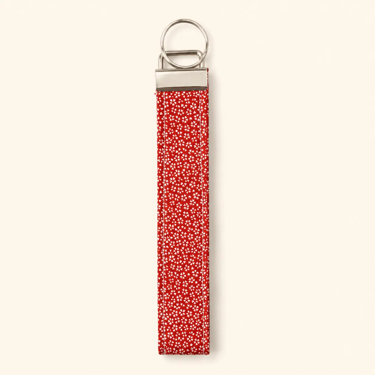 Red Floral Wristlet Keychain, Fashion Costume Jewelry Accessory, Keychain for Car Keys, Keychains