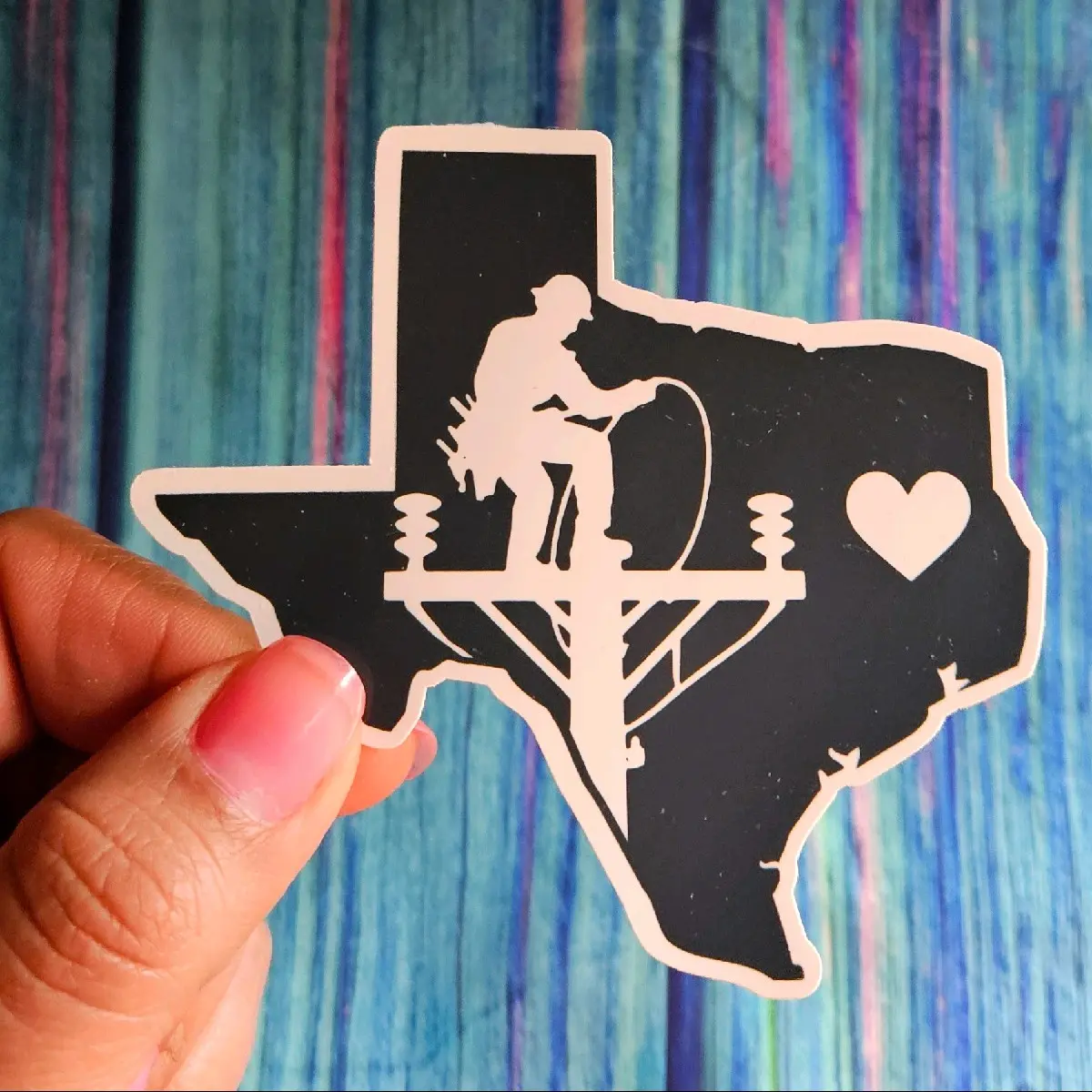 My Texas Lineman trendy sticker