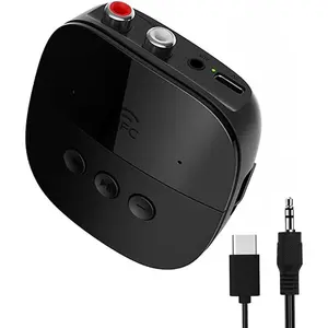 Bluetooth 5.2 Receiver,Bluetooth Audio Adapter with NFC, USB, TF Card Slot, 3.5mm AUX/RCA for Home Music Streaming Stereo System