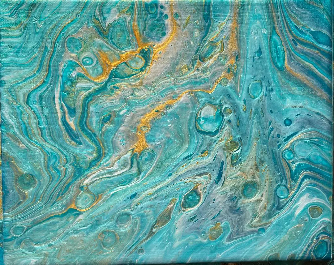 ABSTRACT ACRYLIC WALL ART (Teal 1)