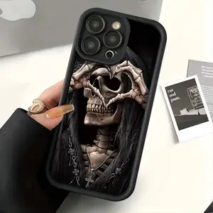 Featuring A Grim Reaper Design Case for IPhone 17 Pro Max 16 Plus 15 14 13 12 11 Air E Shockproof Full Camera Protection Durable Slim Silicone Cover