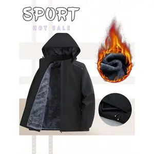 Detachable Hooded Waterproof Windbreaker For Men, Thick Warm Winter Outdoor Hiking Jacket, Branded