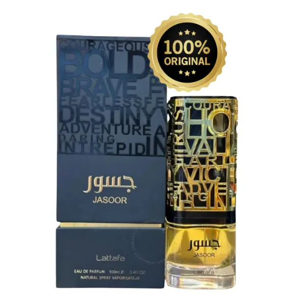 Lattafa Jasoor Eau de Parfum Spray for Adult Men - 3.4 fl oz (100ml) Alcohol Base Vegan Arab Perfume with Fresh, Spicy Woody, Fruity Long-Lasting Notes (3 to 3.9 fl oz Range), Single Item, Adults, Vanilla Scents, Arabic Perfume, Edp