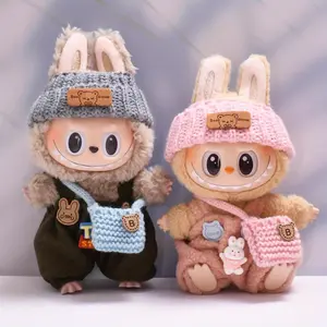 Labubu 3 Piece Doll Set, Cute Clothing + Bag + Hat for 15-17 cm Dolls, Stylish Doll Clothes, Fashion Accessories for Birthday Gifts, Anniversary Celebrations