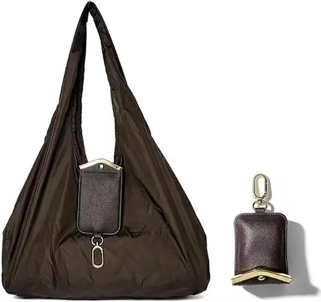 Keychain Foldable Tote Bag,Reusable Travel Grocery Bag with Key Ring | Foldable Tote Bag