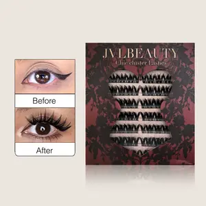 JVLBEAUTY【Serpentess】Segment False Eyelashes, Voluminous Individual Clusters, C Curl, Edgy Vibe, European & American Style, Original Design Makeup