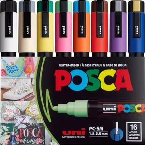 uniball Paint Art Markers Multi-Surface Quick-Drying Assorted Colors POSCA 16pk