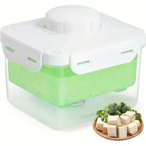 Upgraded Adjustable Tofu Press, Dishwasher Safe Tofu Drying Rack with Water Tray, Large Capacity Quick Drainage Tofu Presser for Hard & Extra Hard Tofu