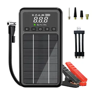 1000a Portable Jump Starter, 12V Car Battery Repair Tool, USB Fast Charging, Solar Power & LED Light, Smart Charging Clamp for Emergency Start