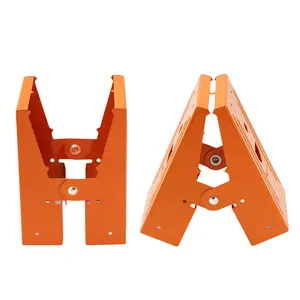GJANSH 2Pcs Heavy Duty Sawhorse Brackets with Down Clamp – Adjustable Fast Fixed Clip for Woodworking, DIY Projects & Jobsite Cutting. Secure Connector for 2x4 Lumber. fathersdaygift