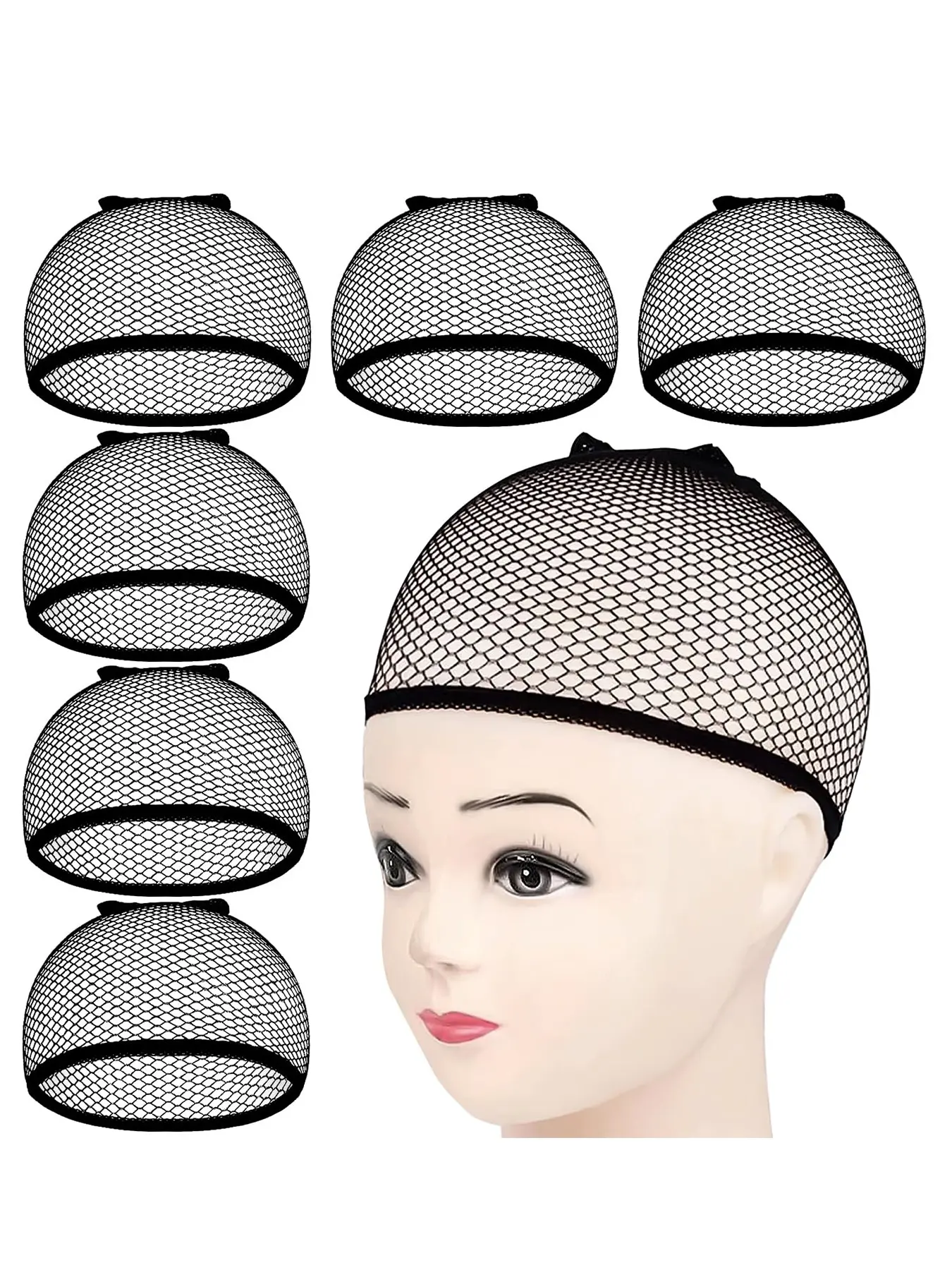 6pcs Wig Cap Non-Slip, Mesh Net Wig Caps Unisex for Women & Men, Wig Grip, Ideal for Secure Styling, Durable Design, Perfect for Daily Use, Great Value, Hair Accessories